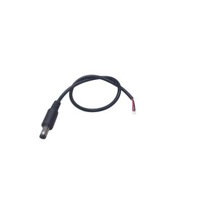 Cable con Conector Macho (Pigtail)  | Forro negro | Alimentación para Vcc con Puntas Libres / Polarizado / Largo 22 cm (8.66 Pulgadas) / Calibre 22AWG.