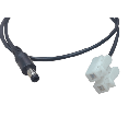 Cable con Conector Macho (Pigtail) | Forro Negro | Terminal Blanca | Alimentación para Vcc con Puntas Libres | Polarizado | Largo 22 cm ( 8.66 Pulgadas)  | Calibre 22AWG.