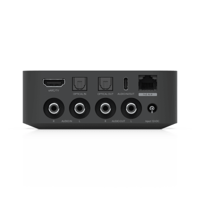 Streamer de Audio Digital PoE Multi-Zona Compacto con Diseño Versátil, Control Intuitivo y Compatibilidad con Múltiples Servicios de Streaming de Música