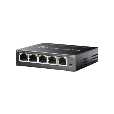 Switch Gestionado Omada SDN / 5 Puertos Gigabit RJ45 / 10 Gbps Capacidad Switching / 7.4 Mpps Forwarding Rate / Gestión Cloud Centralizada / VLAN 802.1Q / QoS 8 Colas Prioridad / Metal Fanless