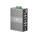 Switch Industrial Omada Easy Managed / 8 Puertos Gigabit (6× RJ45 + 2× RJ45/SFP Combo) / 16 Gbps Switching / -40°C a 75°C / Protección Rayos 6kV / Gestión Cloud / Montaje DIN Rail o Pared / IP40