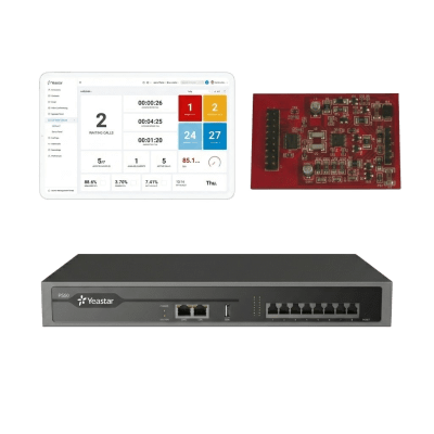 Kit Call Center Enterprise / Conmutador P550 50 Extensiones / 25 Llamadas Simultáneas / Módulo O2 2 Puertos FXO / Licencia anual Enterprise / Call Center / VoIP SIP / Extensiones Remotas