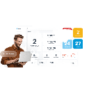 Kit Call Center Enterprise / Conmutador P550 50 Extensiones / 25 Llamadas Simultáneas / Módulo O2 2 Puertos FXO / Licencia anual Enterprise / Call Center / VoIP SIP / Extensiones Remotas