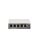 Switch Escritorio No Administrable de 5 puertos 10/100/1000 Mbps / Con 4 puertos PoE 802.3af/at de hasta 65 W / PoE Extendido hasta 250 metros