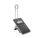 Teléfono IP para Call Center para 2 lineas SIP con soporte para diadema, pantalla 128x48 retro-iluminada, PoE