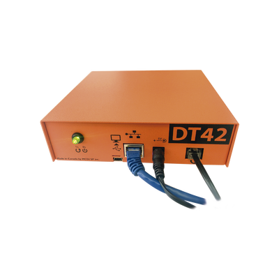 Receptora de alarmas IP Universal con 1 entrada de linea telefónica, para su central de monitoreo, recepción TCP/IP o GPRS, serie  M2M, paneles de alarma Hikvision, entre otros.