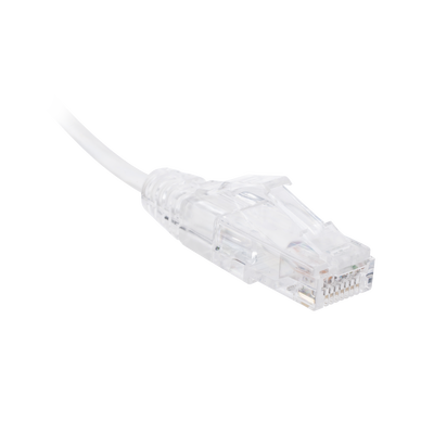 Cable de Parcheo Slim UTP Cat6 - 30 cm (11.81 Pulgadas) Blanco, Diámetro Reducido (28 AWG)