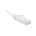 Cable de Parcheo Slim UTP Cat6 - 30 cm (11.81 Pulgadas) Blanco, Diámetro Reducido (28 AWG)