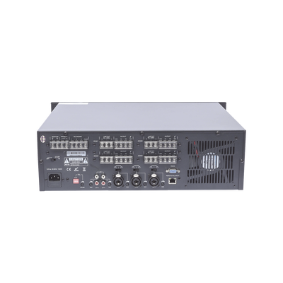 Mezclador Amplificador de Audio - 4 zonas de 240W RMS Hasta 960W | 4 Canales | 5 Entradas | MP3 Tuner USB/SD | 1 Entrada de Micrófono