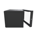 Gabinete Abatible de Pared (Con Marco Trasero) con Rack 19" de 12 Unidades. Ventana de Cristal Templado.
