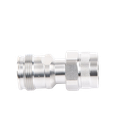 Adaptador en Línea de Conector 4.3-10 Hembra a N Macho, Bronce Blanco/ Plata/ Teflón.