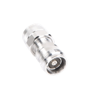 Adaptador en Línea de Conector 4.3-10 Hembra a N Macho, Bronce Blanco/ Plata/ Teflón.