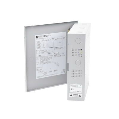 Fuente de poder de 12/24 Vcc, 4 A. Ideal para aplicaciones de intrusión / Acceso / Video Vigilancia / Fuente Supervisada / Con capacidad de baterías de respaldo / Requieren baterías