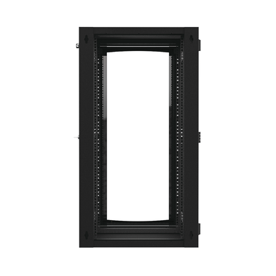 Gabinete Abatible de Pared (Con Marco Trasero) con Rack 19" de 24 Unidades. Ventana de Cristal Templado.