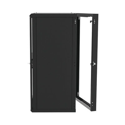 Gabinete Abatible de Pared (Con Marco Trasero) con Rack 19" de 24 Unidades. Ventana de Cristal Templado.