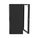 Gabinete Abatible de Pared (Con Marco Trasero) con Rack 19" de 24 Unidades. Ventana de Cristal Templado.