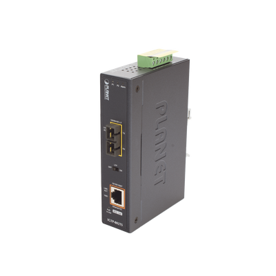 Convertidor de Medios Industrial PoE+ 1000BASE-LX a 10/100/1000BASE-T 802.3at (SC,SM) -20 km