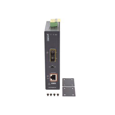 Convertidor de Medios Industrial PoE+ 1000BASE-LX a 10/100/1000BASE-T 802.3at (SC,SM) -20 km