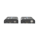 Kit extensor KVM (HDMI y USB) hasta 120 metros / Resolución 1080P @ 60 Hz/ Soporta Cables de red STP y UTP CAT5/5E/6 /  HDMI 1.3 / HDCP 1.2 / PCM / Transmite el Video, Mouse, Teclado y Controla tu DVR vía USB a distancia