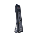 Multicontacto Con Supresor de Picos, Voltaje de Entrada 125 Vca NEMA 5-15P, Con 6 Salidas NEMA 5-15R, 2 Puertos de Carga USB, 1200 Joules