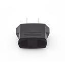 Adaptador de enchufe europea a americano, Calidad PREMIUM @ 6 A ; 110 - 250 Vca