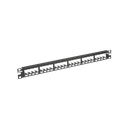 Panel de Parcheo Modular Mini-Com (Sin Conectores), Plano, Totalmente Blindado, de 24 Puertos, 1UR