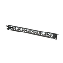 Panel de Parcheo Modular Mini-Com (Sin Conectores), Plano, Totalmente Blindado, de 24 Puertos, 1UR