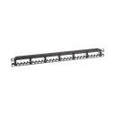 Panel de Parcheo Modular Mini-Com (Sin Conectores), Plano de Instalación al Ras, Sin Blindaje, de 24 Puertos, 1UR