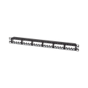 Panel de Parcheo Modular Mini-Com (Sin Conectores), Plano de Instalación al Ras, Sin Blindaje, de 24 Puertos, 1UR