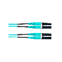 Jumper de Fibra Óptica Multimodo 50/125 OM4, LC-LC Duplex, OFNR (Riser), Color Aqua, 12 Metros (39.37 Pies)
