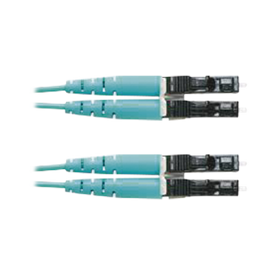 Jumper de Fibra Optica Multimodo 50/125 OM3, LC-LC Duplex, OFNR (Riser), Color Aqua, 3 Metros (9.84 Pies)
