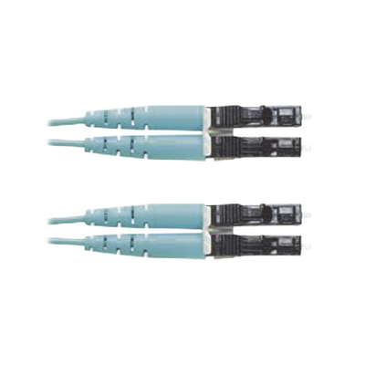 Jumper de Fibra Optica Multimodo 50/125 OM3, LC-LC Duplex, OFNR (Riser), Color Aqua, 25 Metros (82.02 Pies)