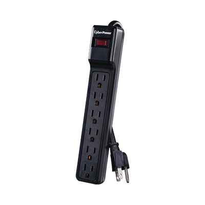 Multicontacto Con Supresor de Picos, Voltaje de Entrada 125 Vca NEMA 5-15P, Con 6 Salidas NEMA 5-15R, 1200 Joules