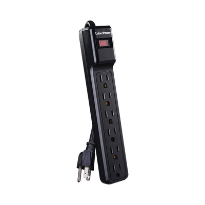 Multicontacto Con Supresor de Picos, Voltaje de Entrada 125 Vca NEMA 5-15P, Con 6 Salidas NEMA 5-15R, 1200 Joules