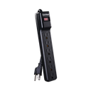 Multicontacto Con Supresor de Picos, Voltaje de Entrada 125 Vca NEMA 5-15P, Con 6 Salidas NEMA 5-15R, 1200 Joules