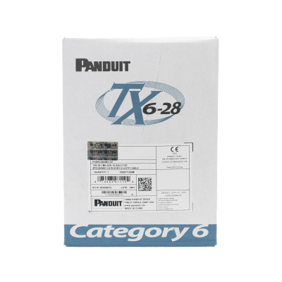 Bobina de Cable UTP 305 Metros (1000 Pies) de Cobre TX6-28Æ, Blanco, Categoría 6, Diámetro Reducido (28 AWG), CM/LSZH, de 4 Pares