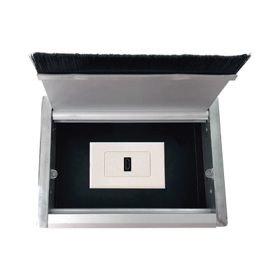 Caja universal vacía de 1 módulo para instalación en escritorio (voz, datos, vídeo, contactos eléctricos), (No incluye accesorios)