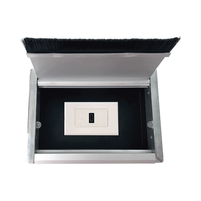 Caja universal vacía de 1 módulo para instalación en escritorio (voz, datos, vídeo, contactos eléctricos), (No incluye accesorios)
