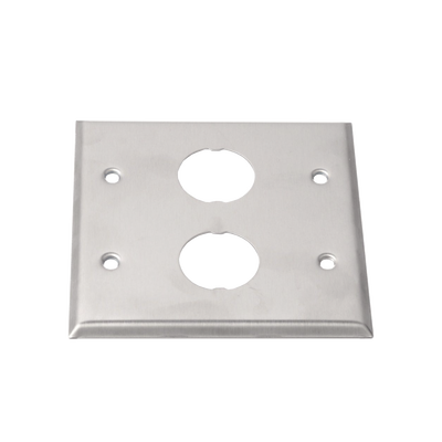 Placa de Pared Doble IndustrialNet?, Para 2 Conectores Industriales, de Acero Inoxidable