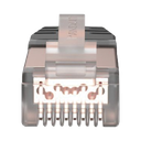 Plug RJ45 Cat6 Blindado, Para Cable Calibre 24-26 AWG, Chapado en Oro de 50 micras, Paquete de 100 Piezas