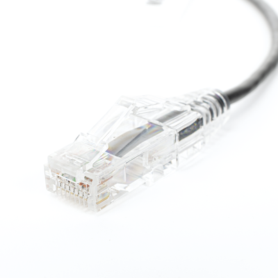 Cable de Parcheo Slim UTP Cat6 - 30 cm (11.81 Pulgadas) Negro Diámetro Reducido (28 AWG)