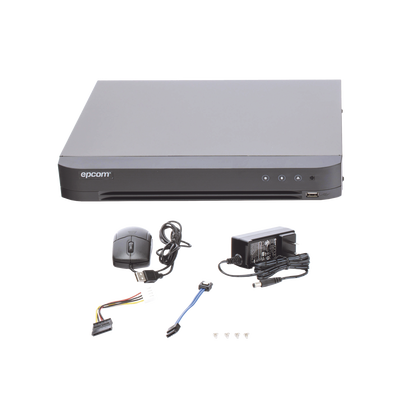 DVR 4 Canales TurboHD + 2 Canales IP / 5 Megapixel Lite- 3K Lite / Acusense (Evista falsas alarmas) / Audio por Coaxitron /  Bahía de Disco Duro /  Salida de Video en Full HD