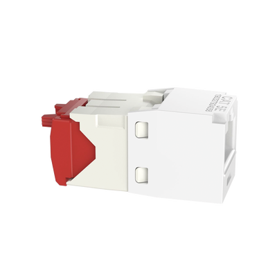 Conector Jack RJ45 Estilo TG, Mini-Com, Categoría 5e, de 8 Posiciones y 8 Cables, Color Blanco