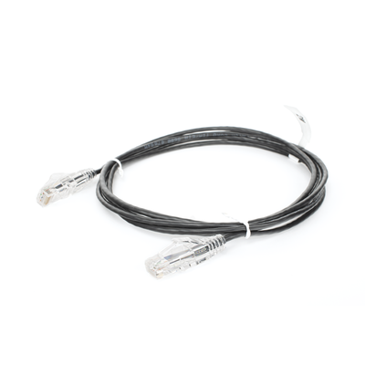Cable de Parcheo Slim UTP Cat6 - 2 Metros (6.56 Pies) Negro Diámetro Reducido (28 AWG)