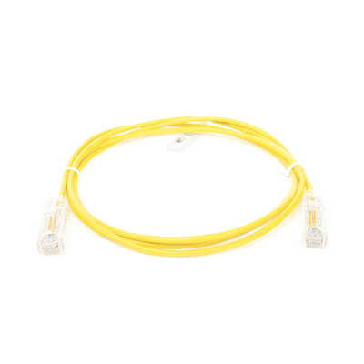Cable de Parcheo Slim UTP Cat6 - 1.5 Metros (4.92 Pies) Amarillo Diámetro Reducido (28 AWG)