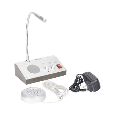 Sistema de Intercomunicación | Ideal para Ventanillas | Audio de voz de dos vías | 12V/1A 3W | Micrófono Interior + Micrófono Exterior