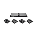 Kit Divisor y Extensor HDMI (Extender Splitter) | Divide 1 Fuente HDMI a 4 Pantallas | Extiende la señal HDMI hasta 120 m | Resolución 1080P @ 60 Hz | Cat 6/6a | Soporta IR | Baja Latencia | Uso24/7 | Alimente solo el Tx (PoC).