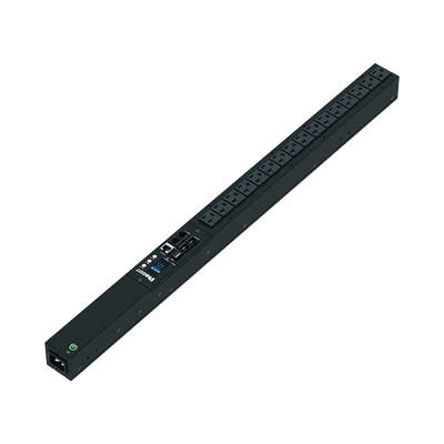 PDU Monitoreable (MI) para Distribución de Energía, Enchufe de Entrada NEMA 5-15P, Con 16 Salidas NEMA 5-20R, de Instalación Vertical, 120 Vca, 15 Amp