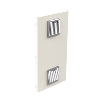 Gabinete Acero Galv. para 2 Baterías PL110D12  (400 x 730 x 300mm). Puerta Ventilada. Acc. para piso o poste No incluidos.