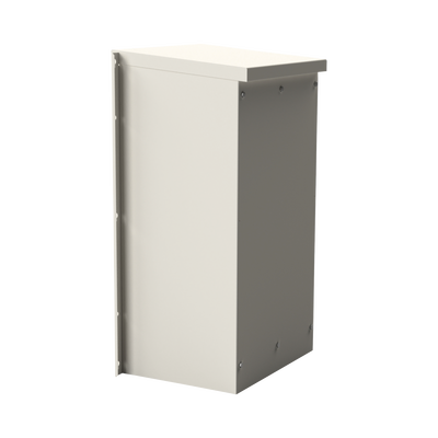 Gabinete Acero Galv. para 2 Baterías PL110D12  (400 x 730 x 300mm). Puerta Ventilada. Acc. para piso o poste No incluidos.